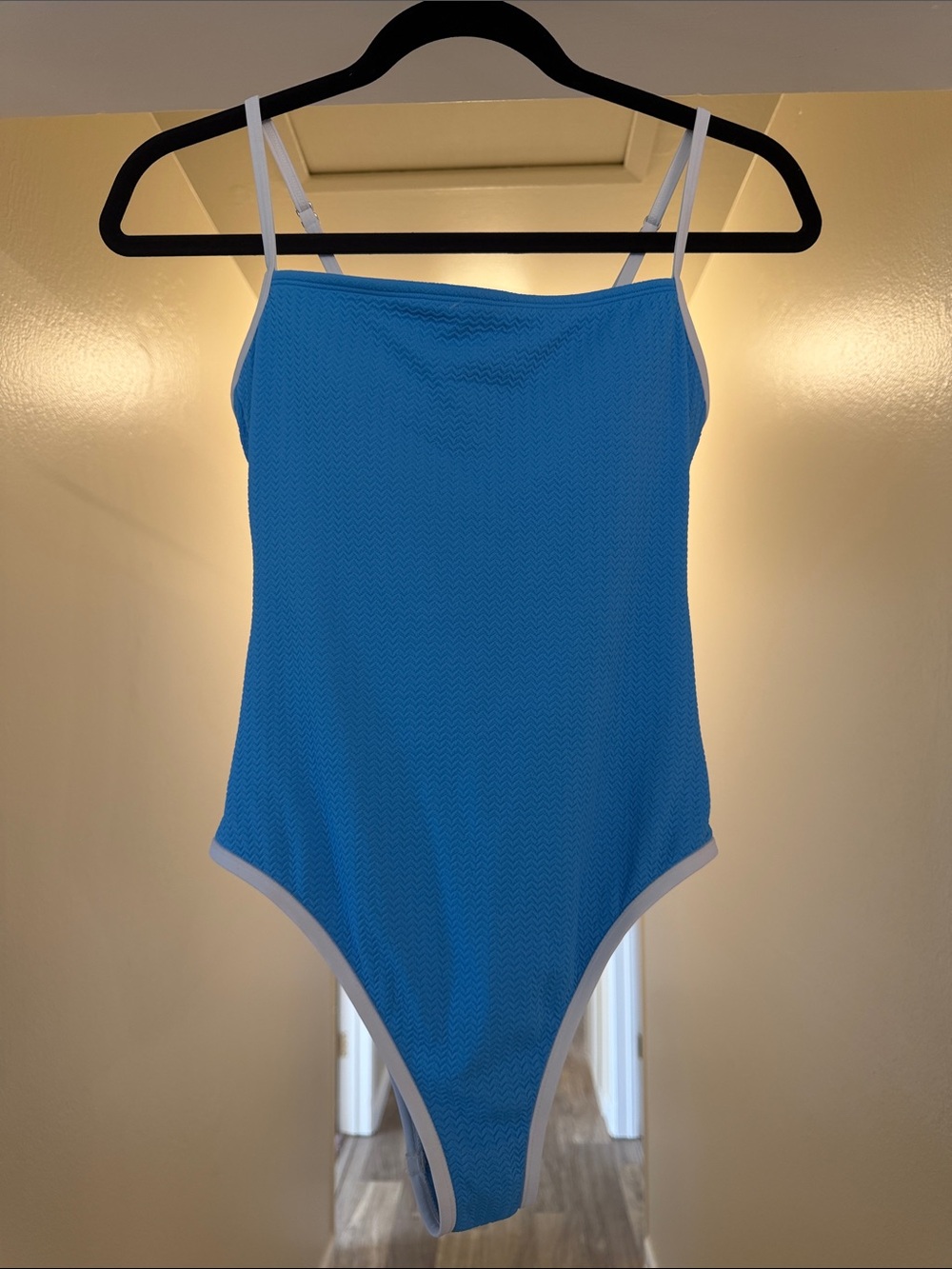 wild fable Blue One-Piece Swimsuit with White Trim